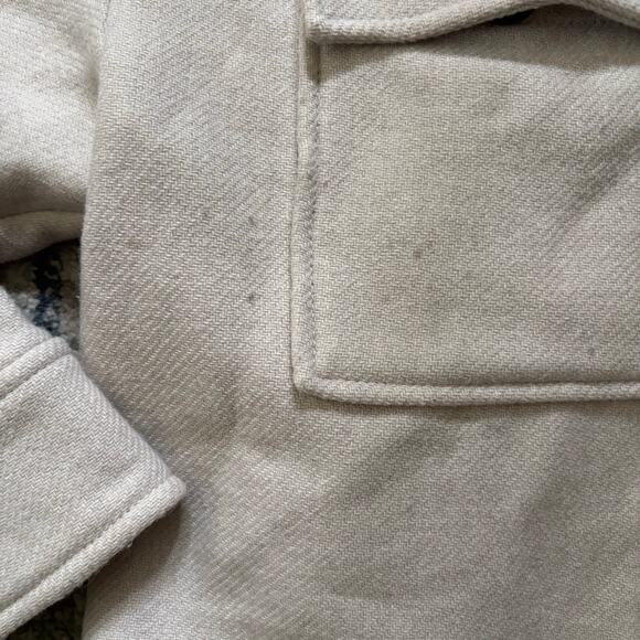 Zara Oversized Manteco Wool Blend Overshirt Shacket In Stone - Picture 3 of 9
